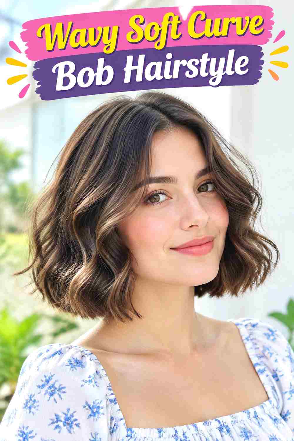Wavy Soft Curve Bob Hairstyle