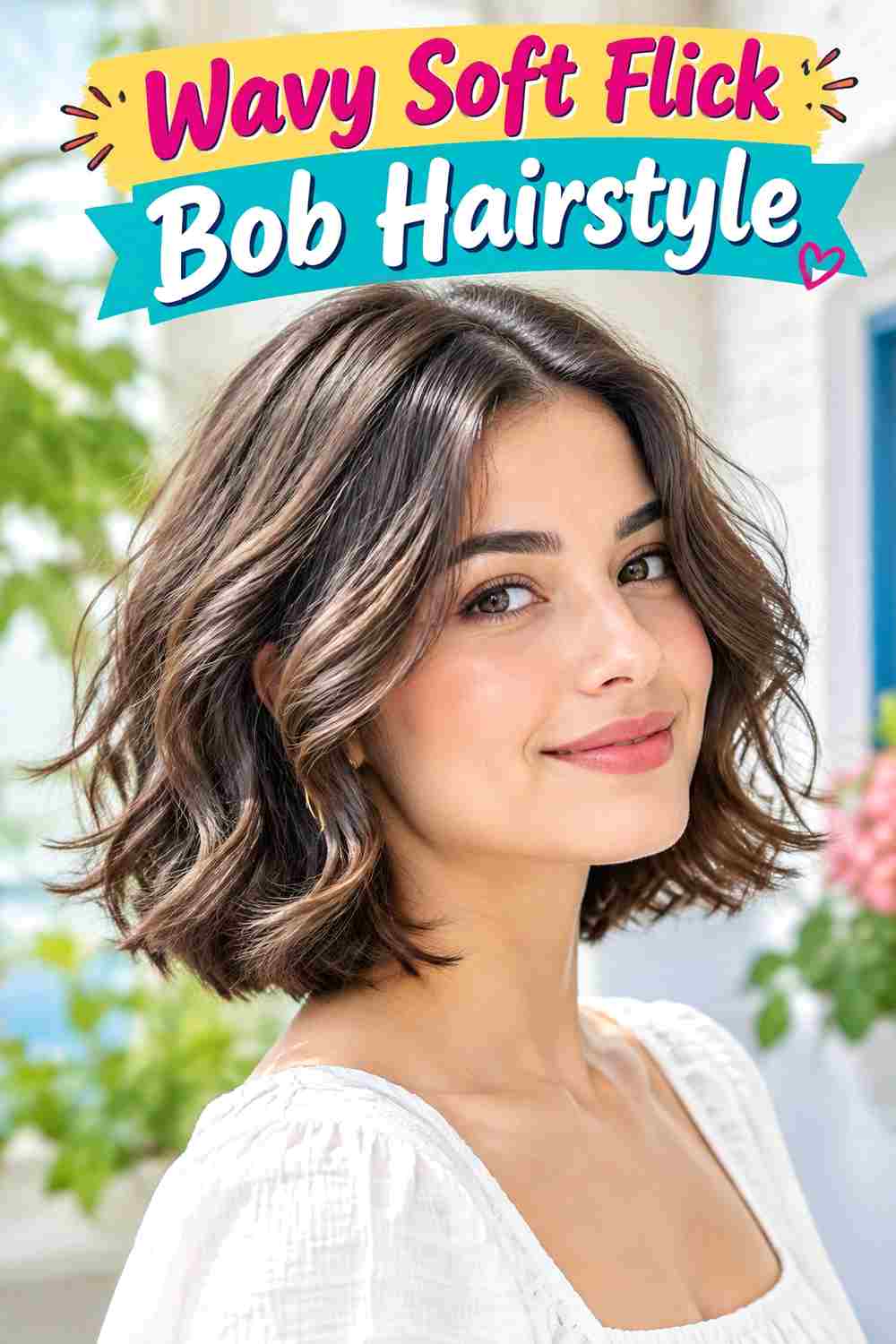 Wavy Soft Flick Bob Hairstyle