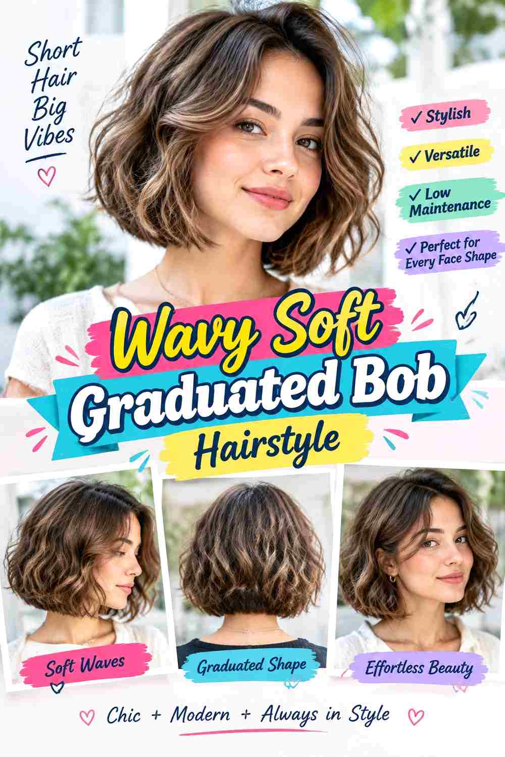 Wavy Soft Graduated Bob Hairstyle
