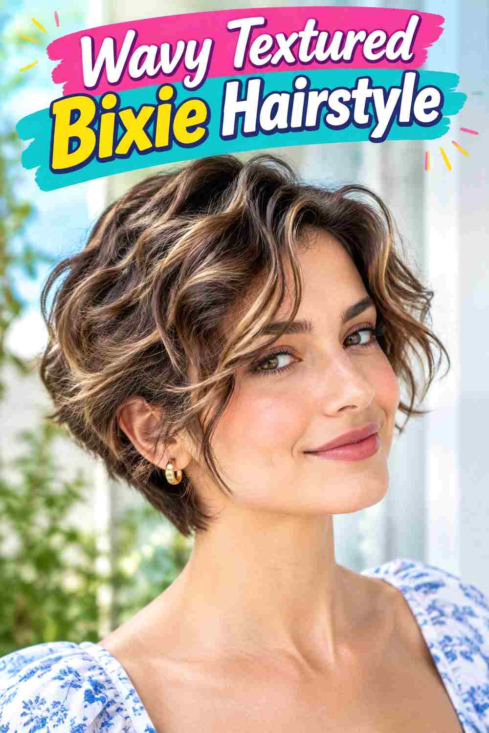Wavy Textured Bixie Hairstyle