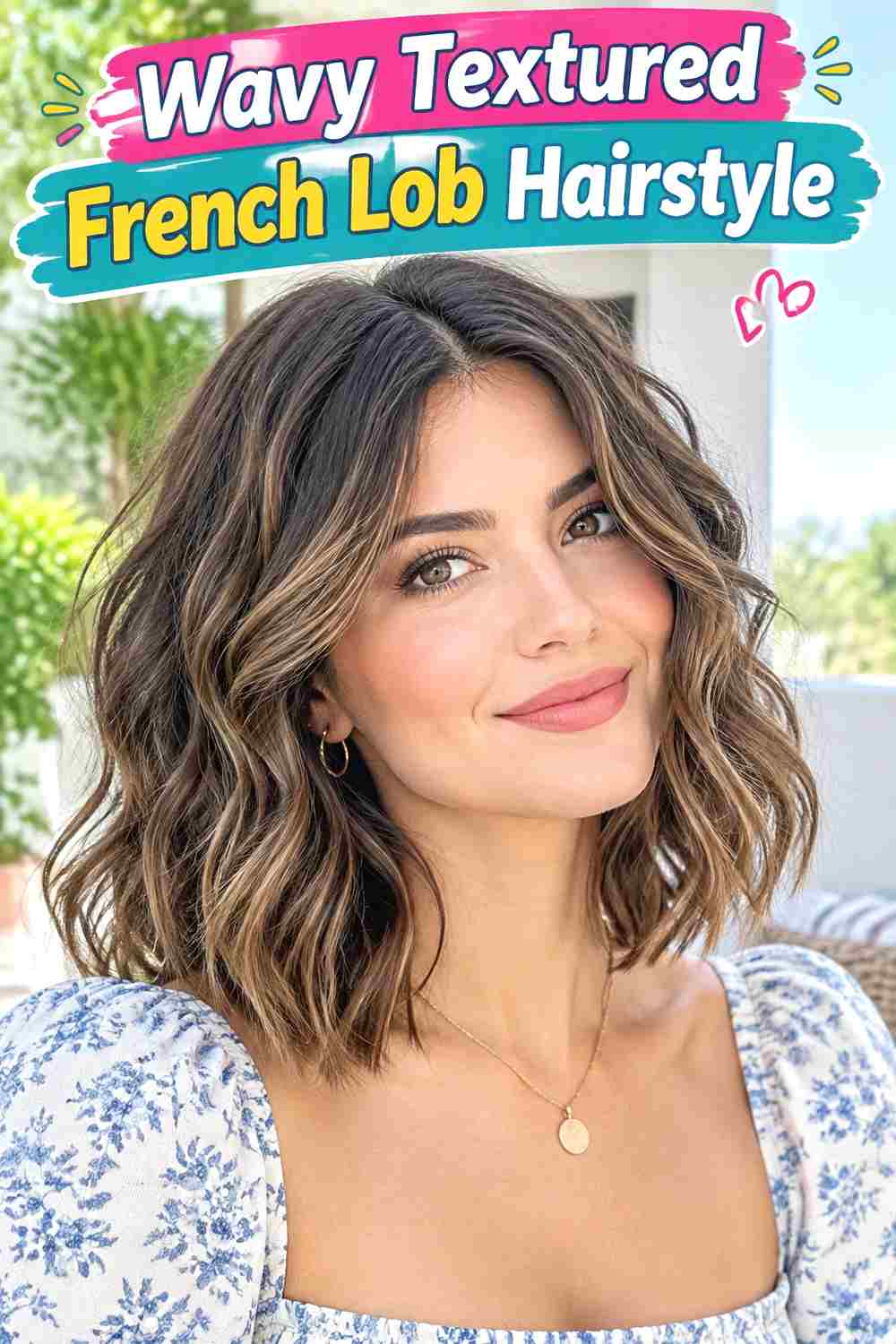 Wavy Textured French Lob Hairstyle