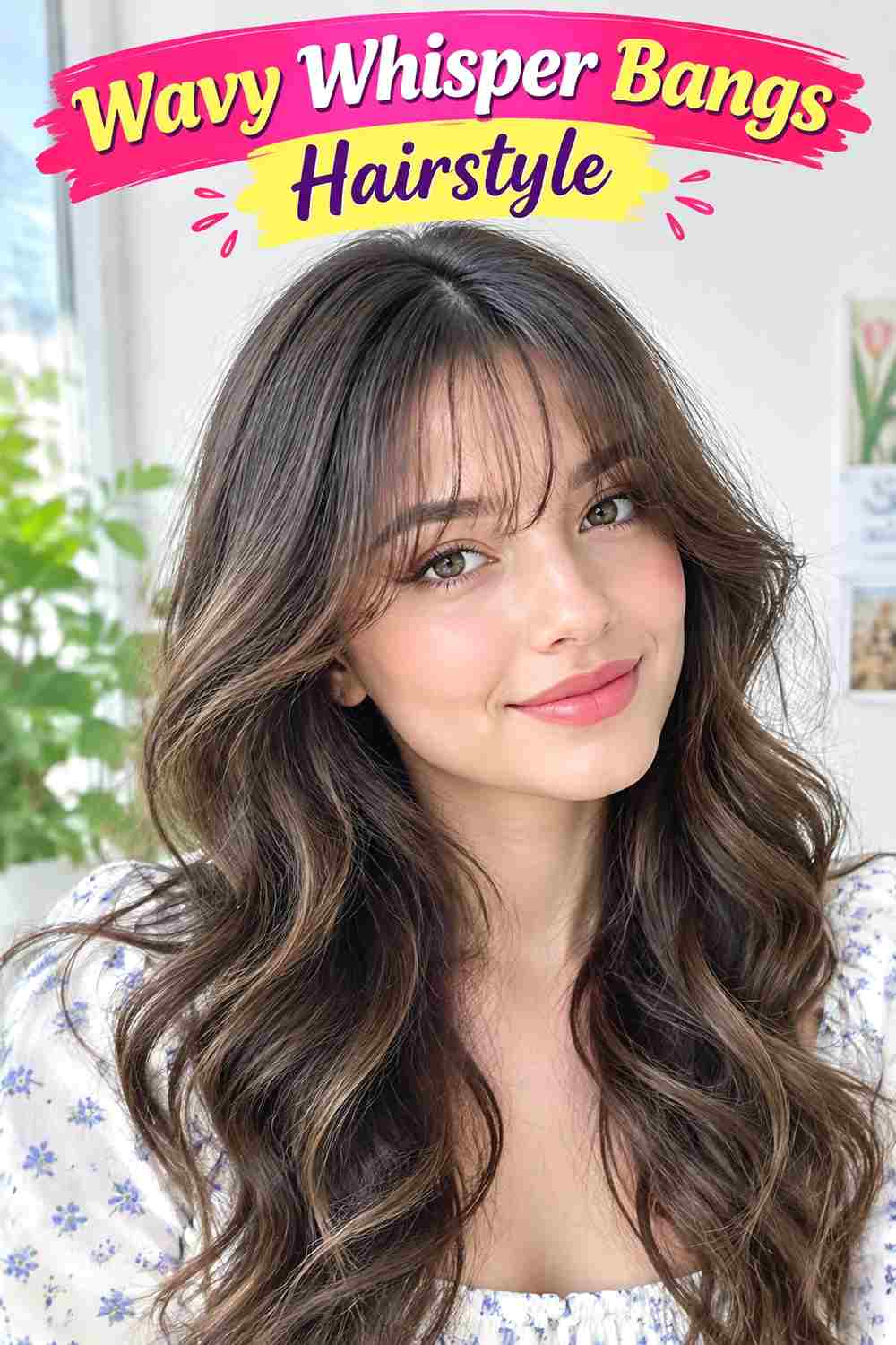 Wavy Whisper Bangs Hairstyle