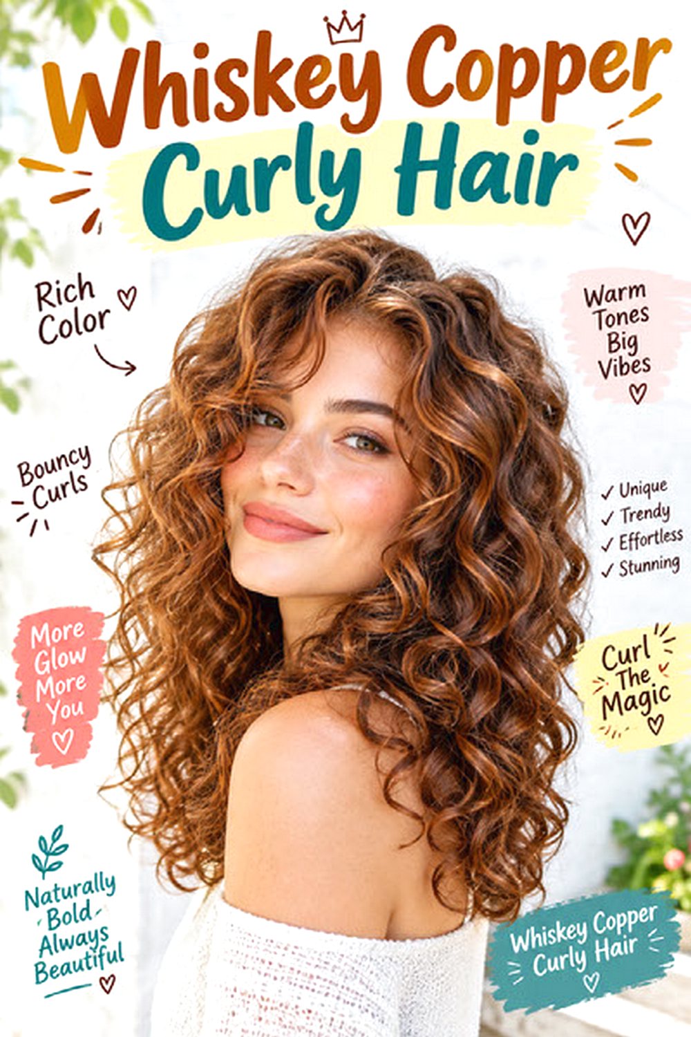 Whiskey Copper Curly Hair