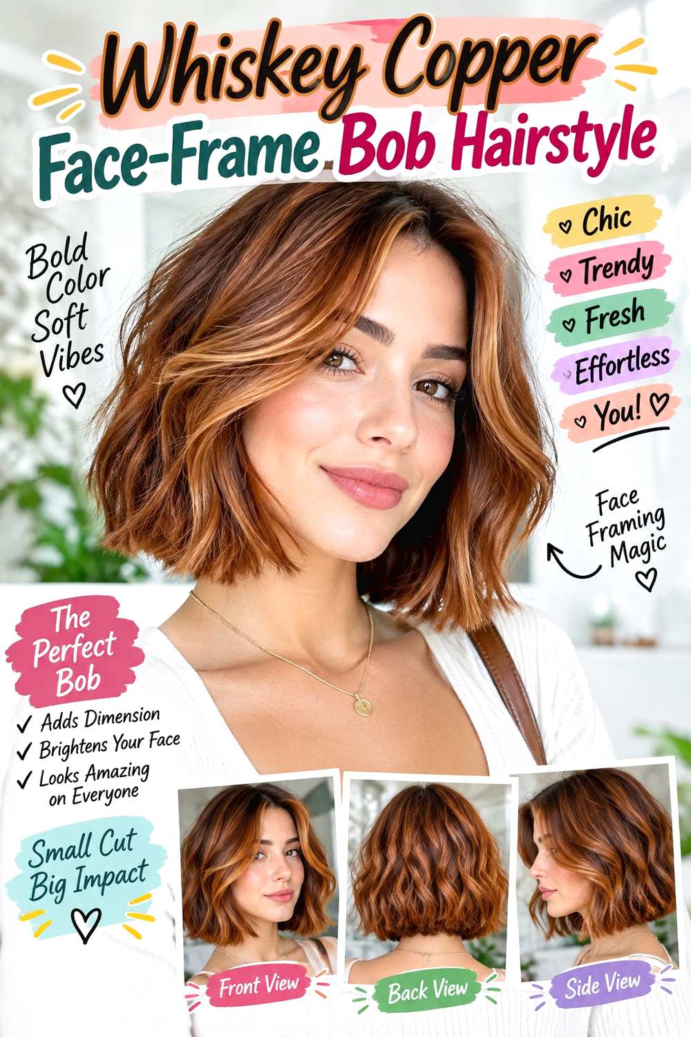 Whiskey Copper Face-Frame Bob Hairstyle