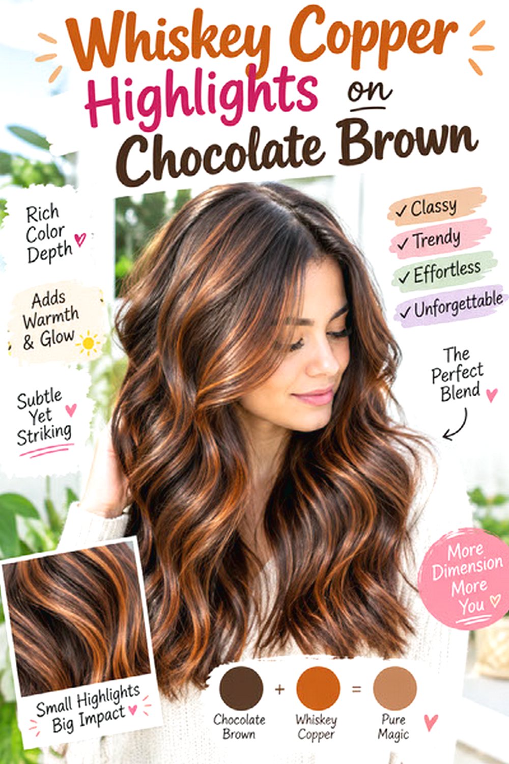 Whiskey Copper Highlights on Chocolate Brown