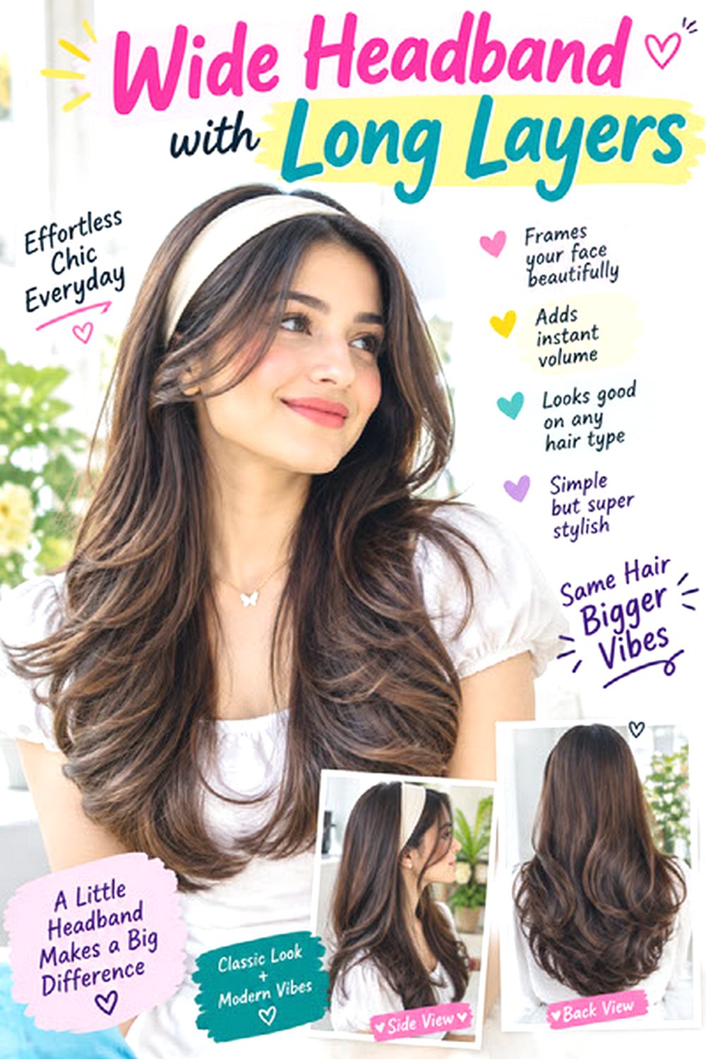 Wide Headband with Long Layers hairstyle