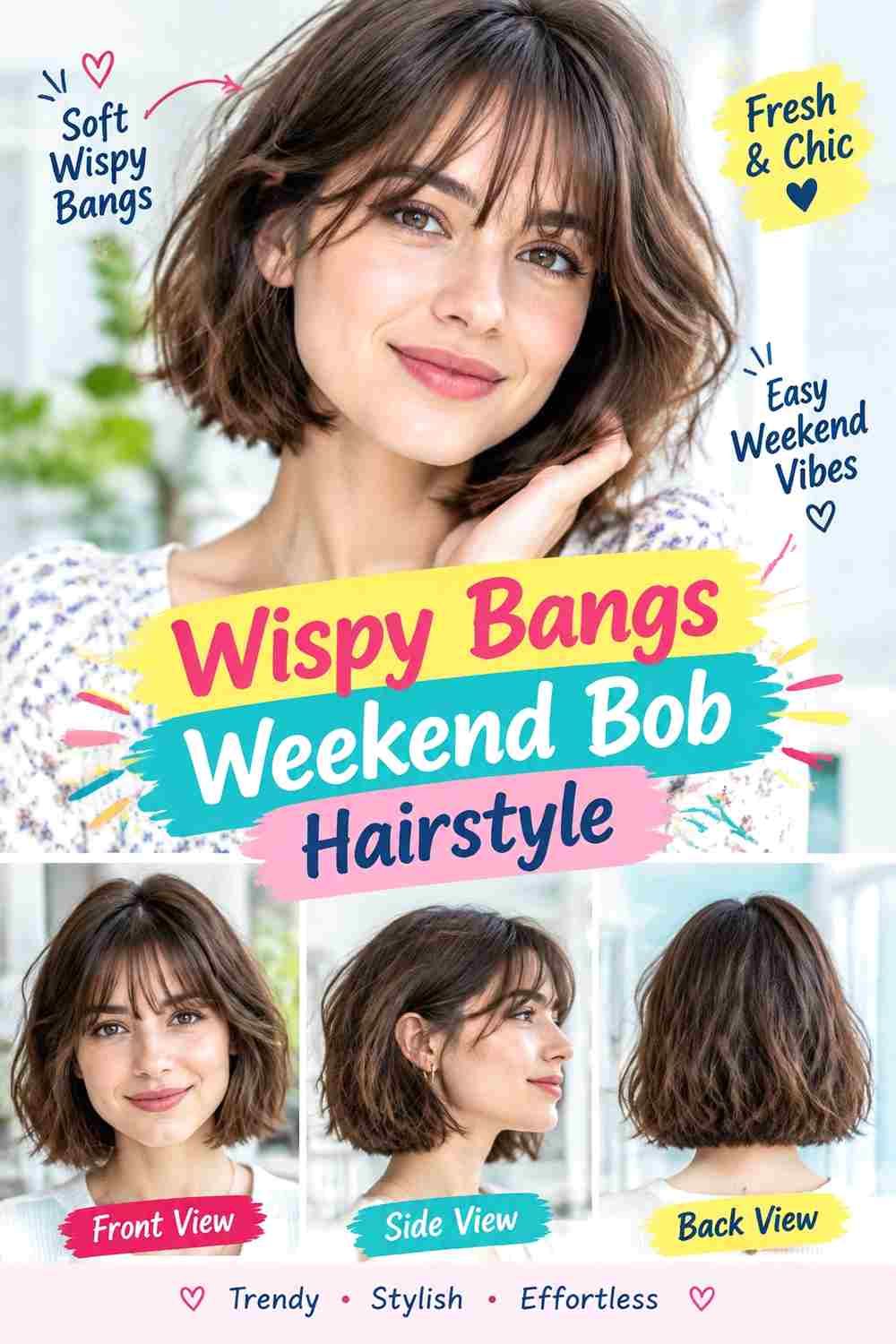 Wispy Bangs Weekend Bob Hairstyle