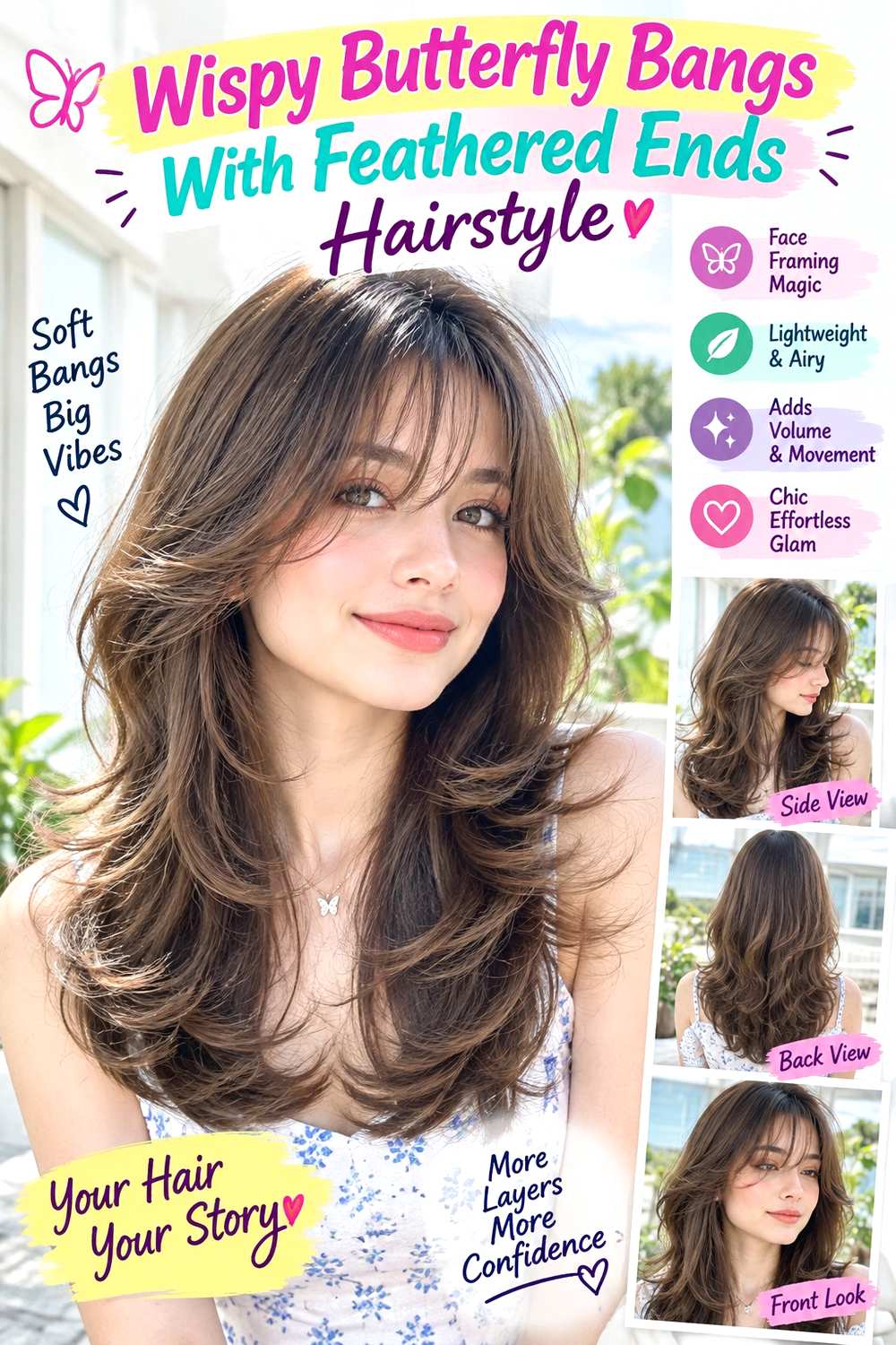 Wispy Butterfly Bangs With Feathered Ends Hairstyle