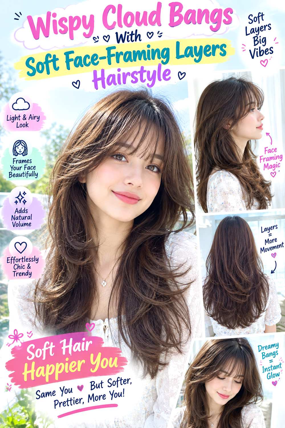 Wispy Cloud Bangs With Soft Face-Framing Layers Hairstyle