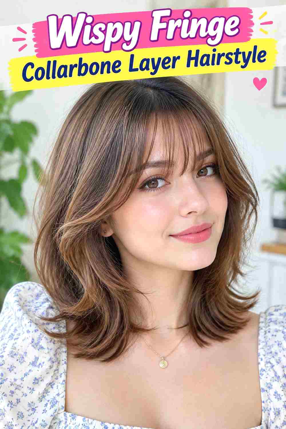 Wispy Fringe Collarbone Layer Hairstyle