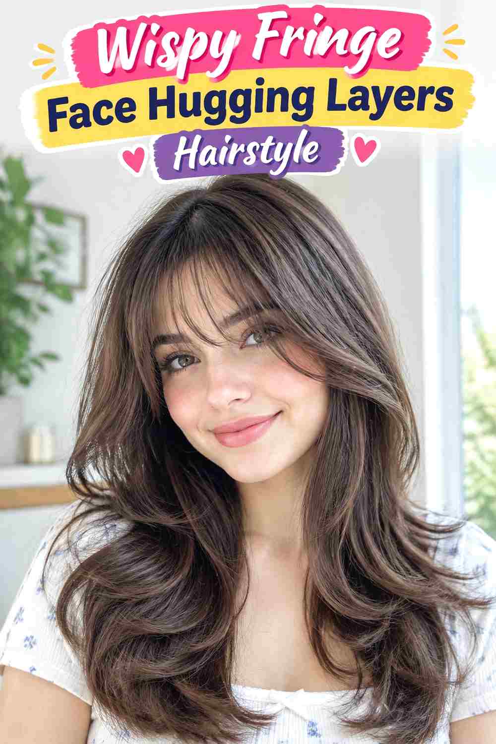 Wispy Fringe Face Hugging Layers Hairstyle