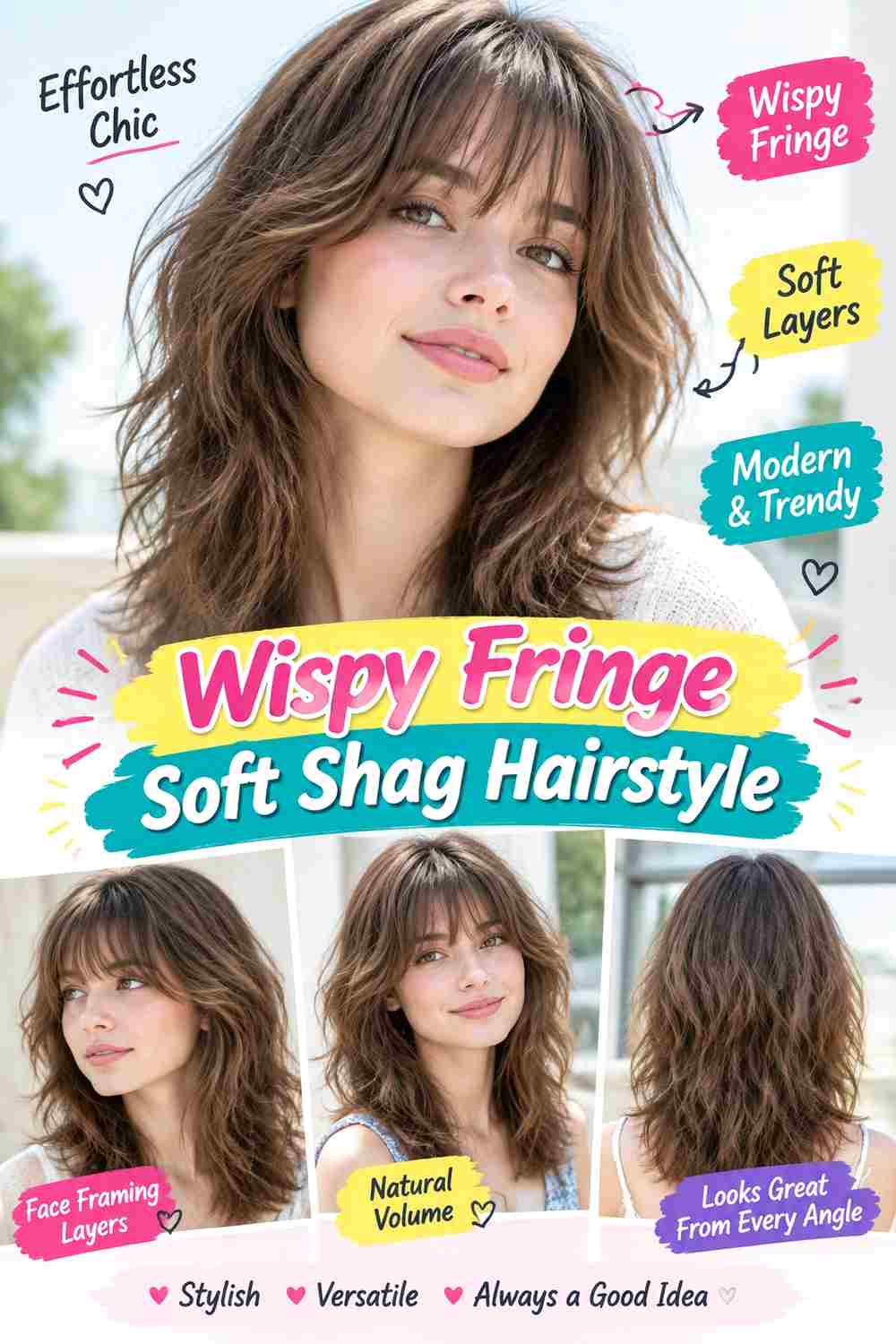 Wispy Fringe Soft Shag Hairstyle