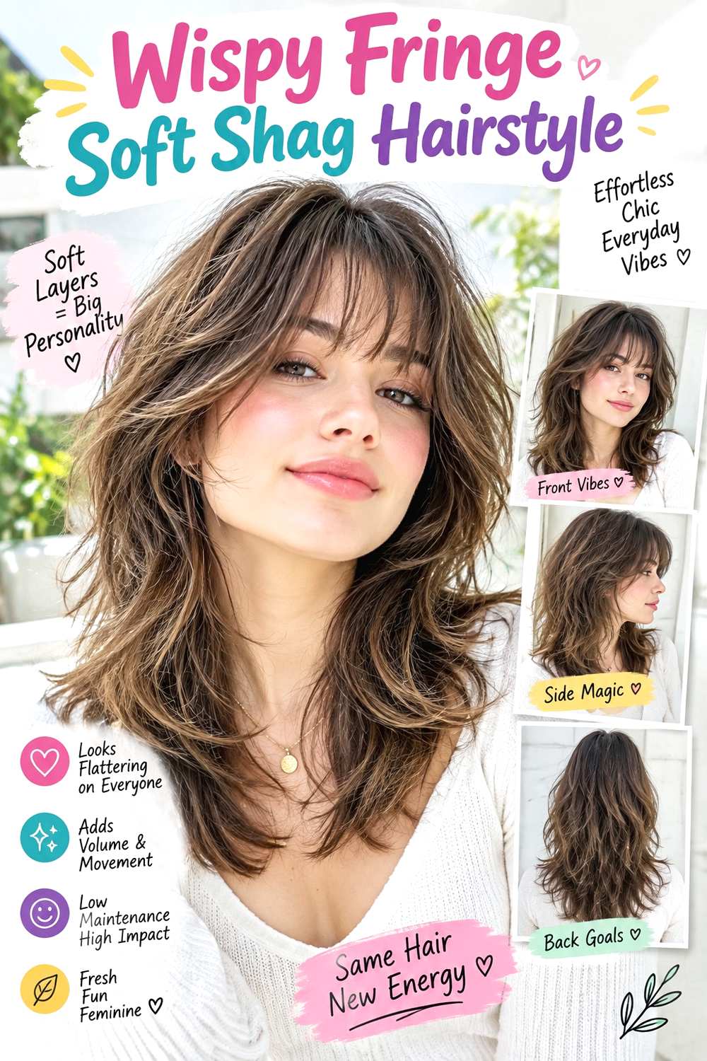 Wispy Fringe Soft Shag Hairstyle