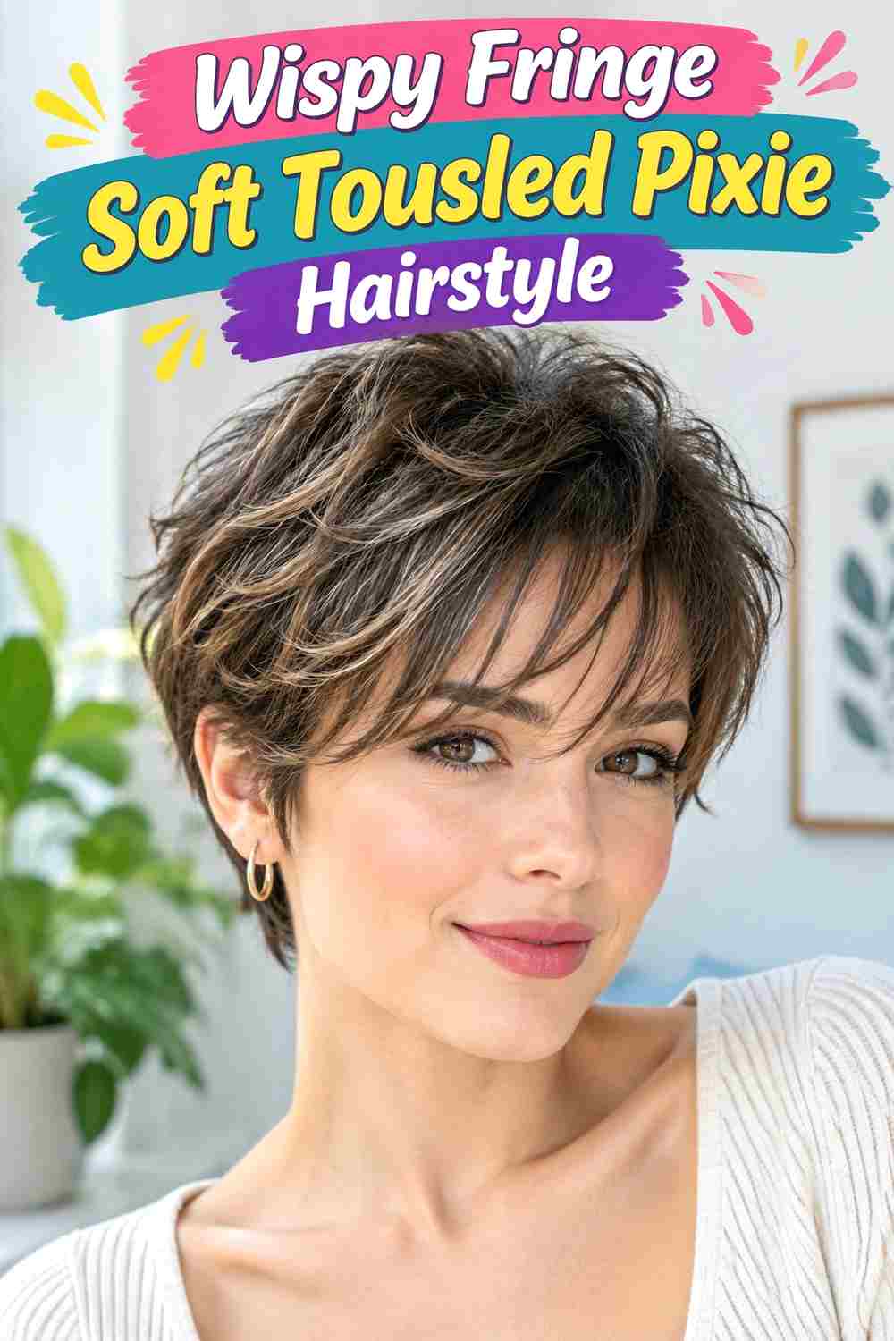 Wispy Fringe Soft Tousled Pixie Hairstyle