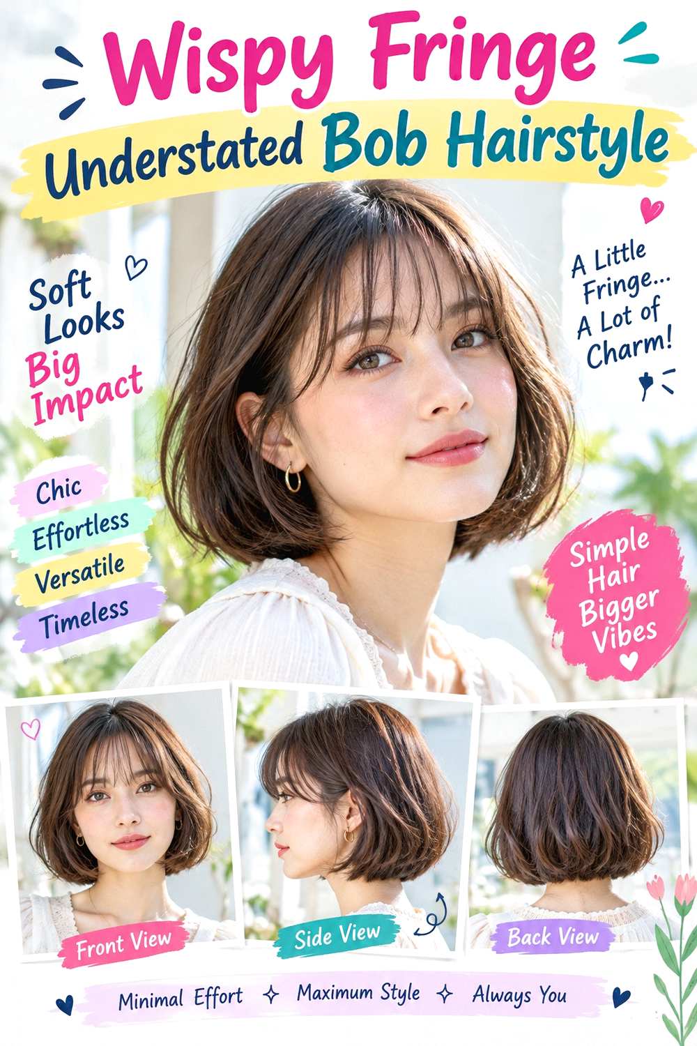 Wispy Fringe Understated Bob Hairstyle