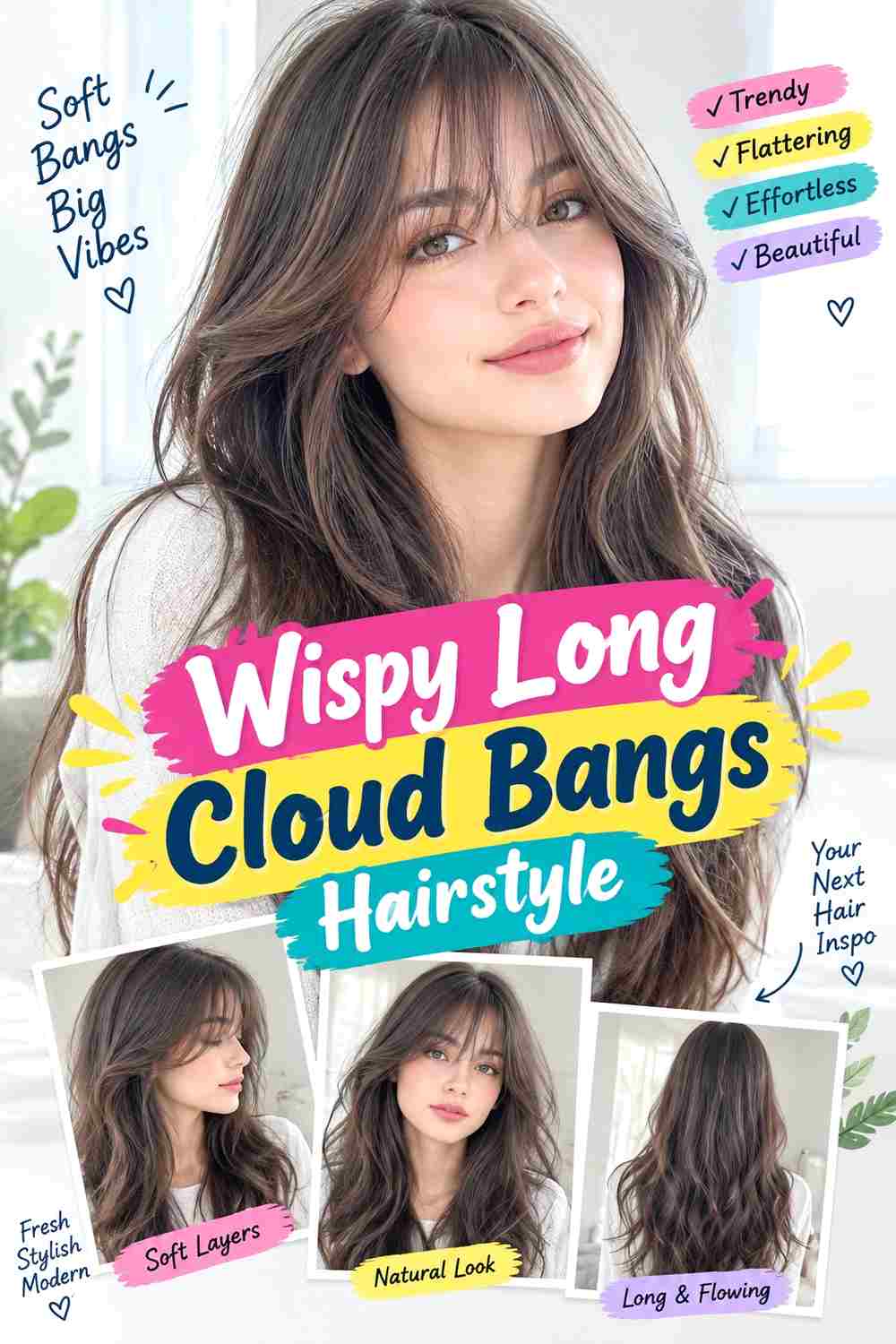 Wispy Long Cloud Bangs Hairstyle