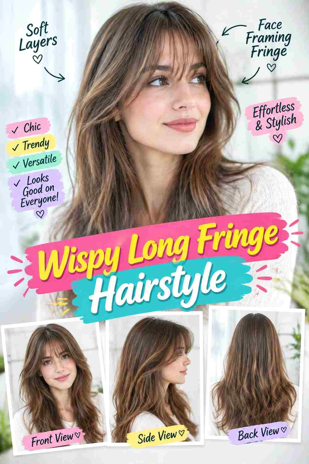 Wispy Long Fringe Hairstyle