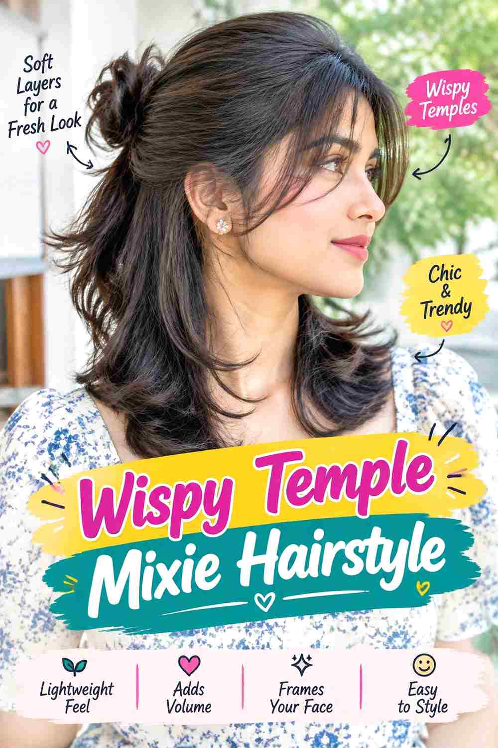 Wispy Temple Mixie Hairstyle