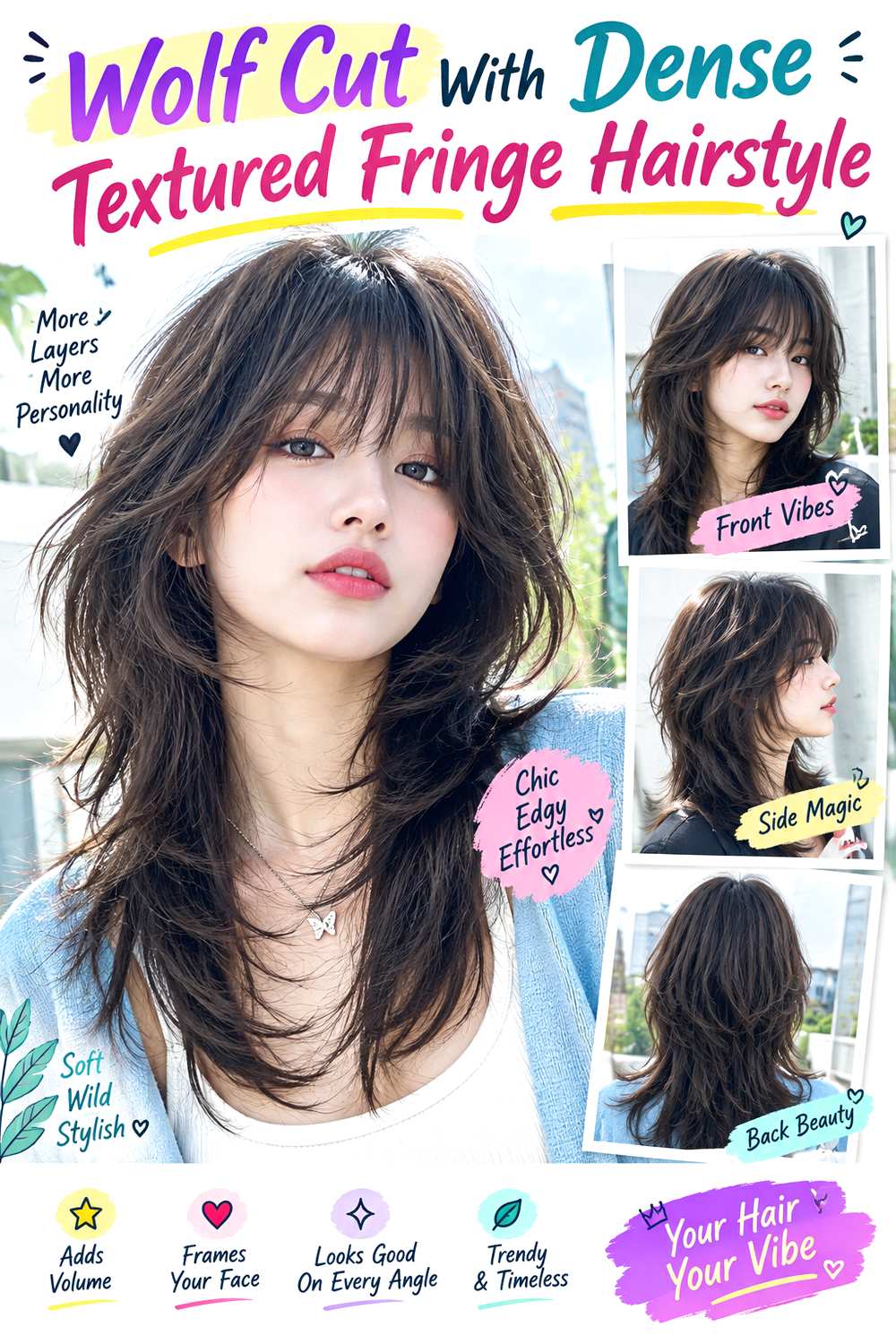 Wolf Cut With Dense Textured Fringe Hairstyle